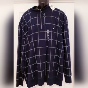 Nautica Sweater Long Sleeve 1/4 Navy Blue Zip Shirt 3XL